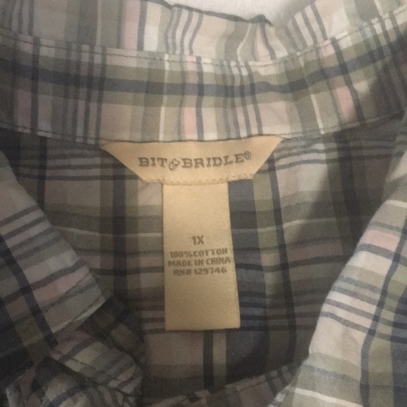 Brut & Bridle mens plaid shirt sleeved button front collared shirt snaps size 1X - Picture 3 of 5